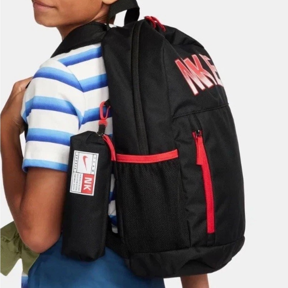 New NIKE Backpack Elemental Youth Red Black Book bag NWT
